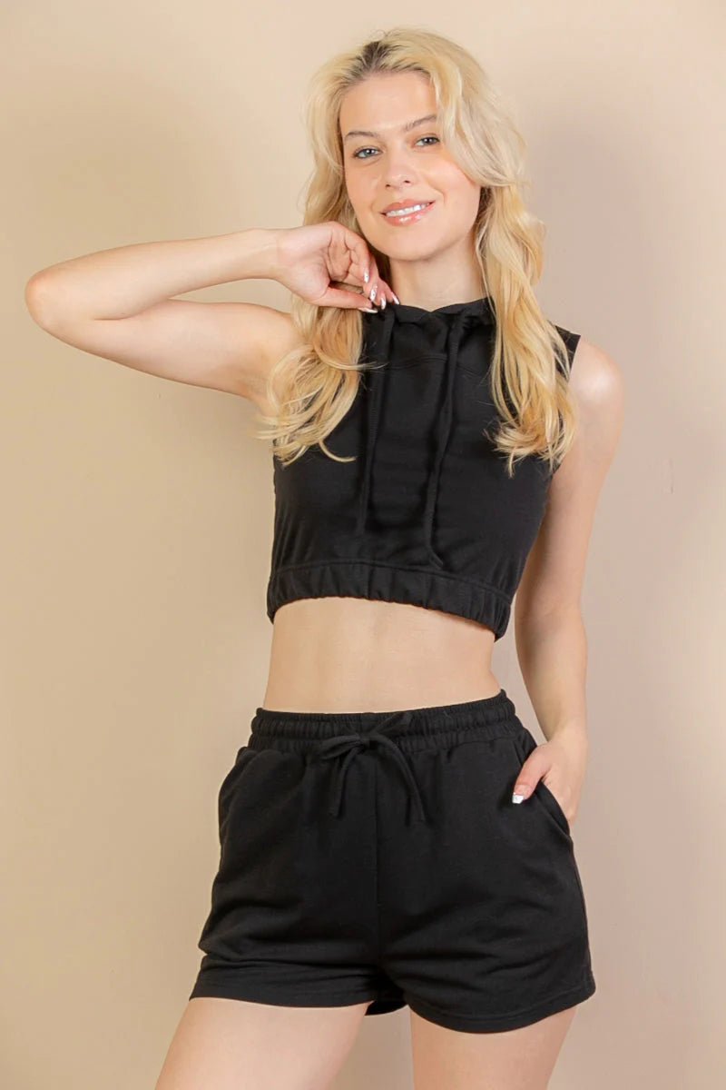 French Terry Workout Sleeveless Hoodie
