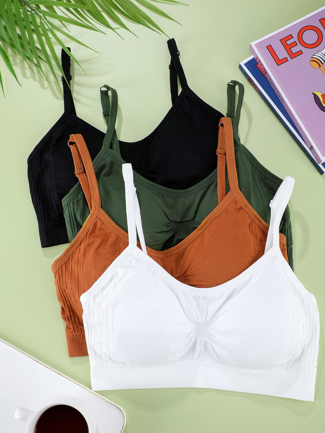 4 Pieces Bralette Neck Sports Bra