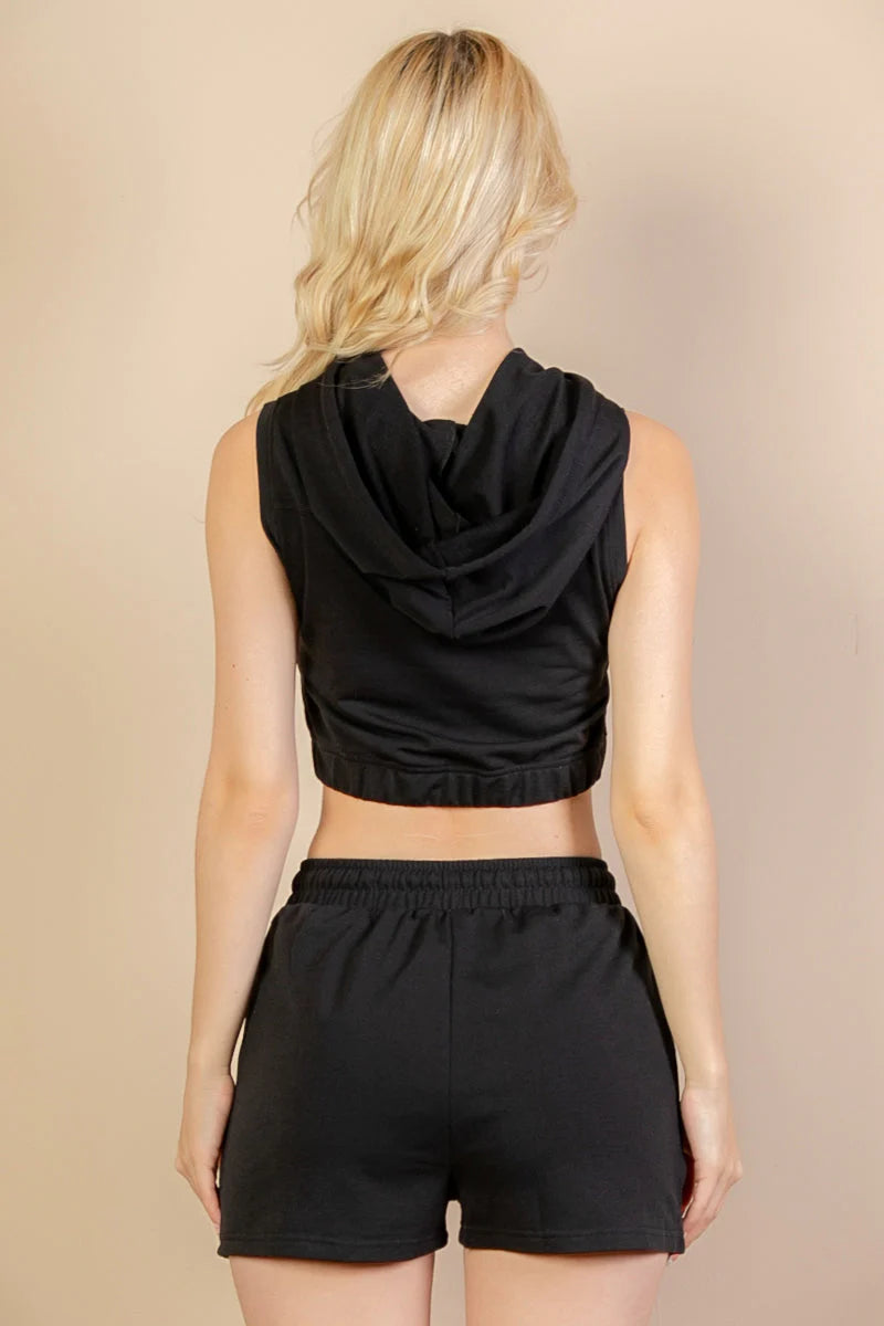 French Terry Workout Sleeveless Hoodie