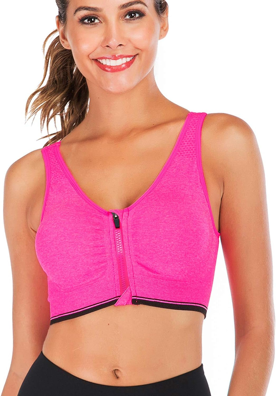 Zip Front Sports Bra Wireless