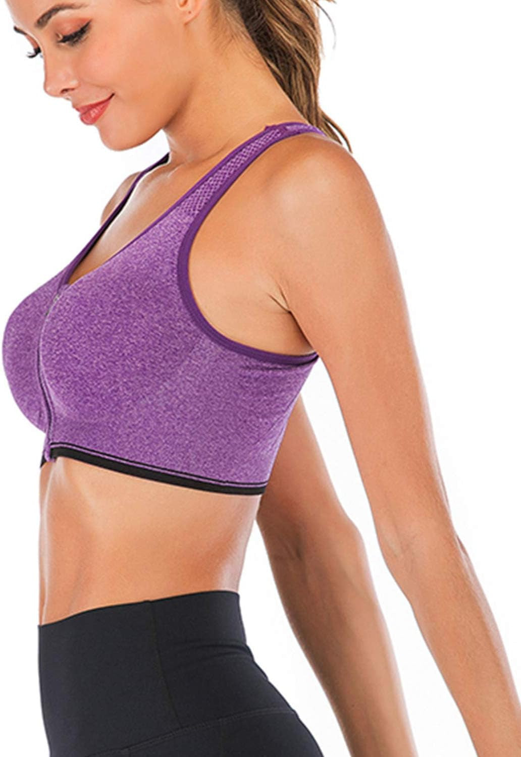 Zip Front Sports Bra Wireless