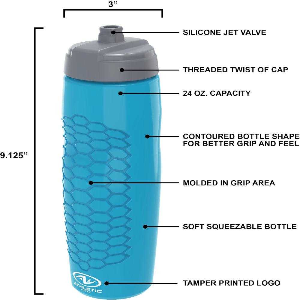 Blue 24 Fluid Ounces Jet Squeezable Bottle