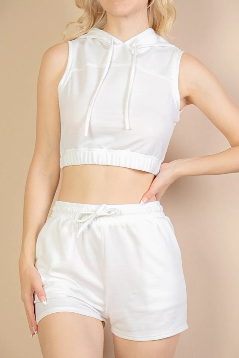 French Terry Workout Sleeveless Hoodie