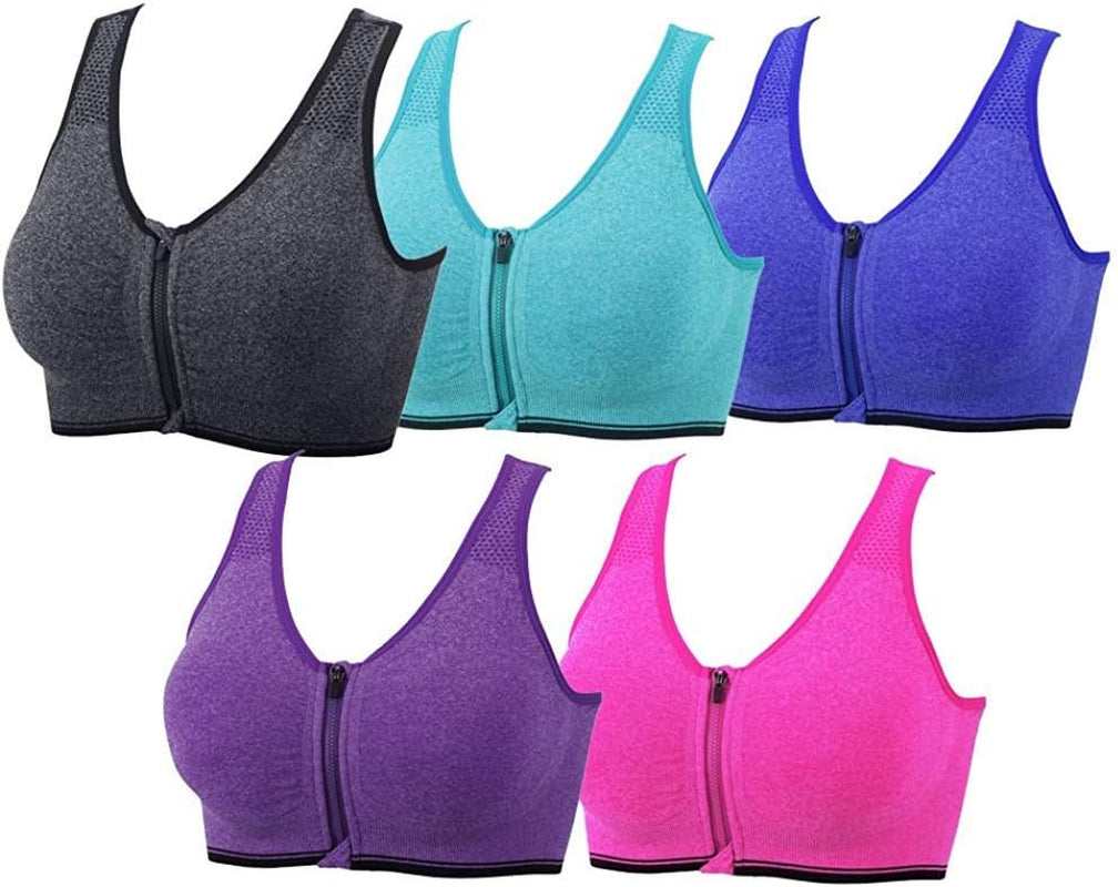 Zip Front Sports Bra Wireless