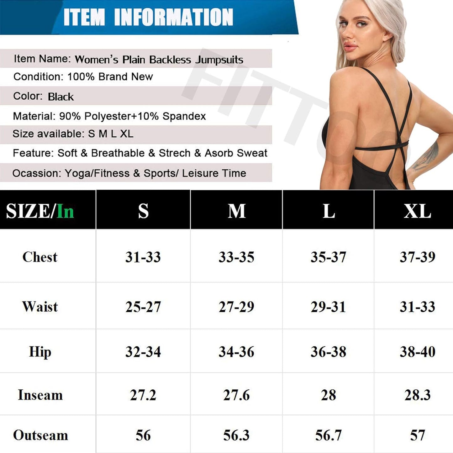 Backless Workout Romper Jumpsuit