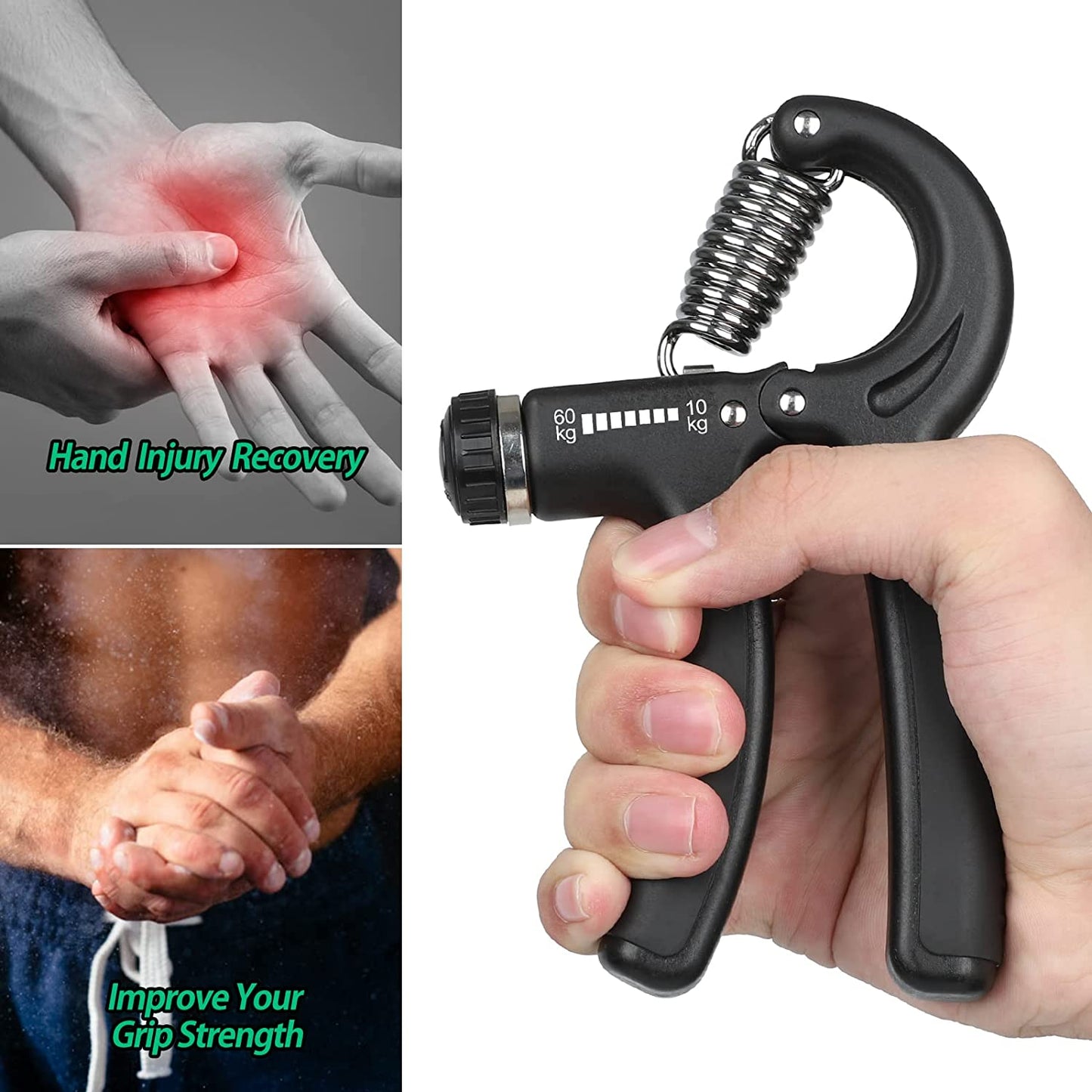 Grip Strength Trainer Adjustable Resistance 22-132Lbs (10-60Kg)