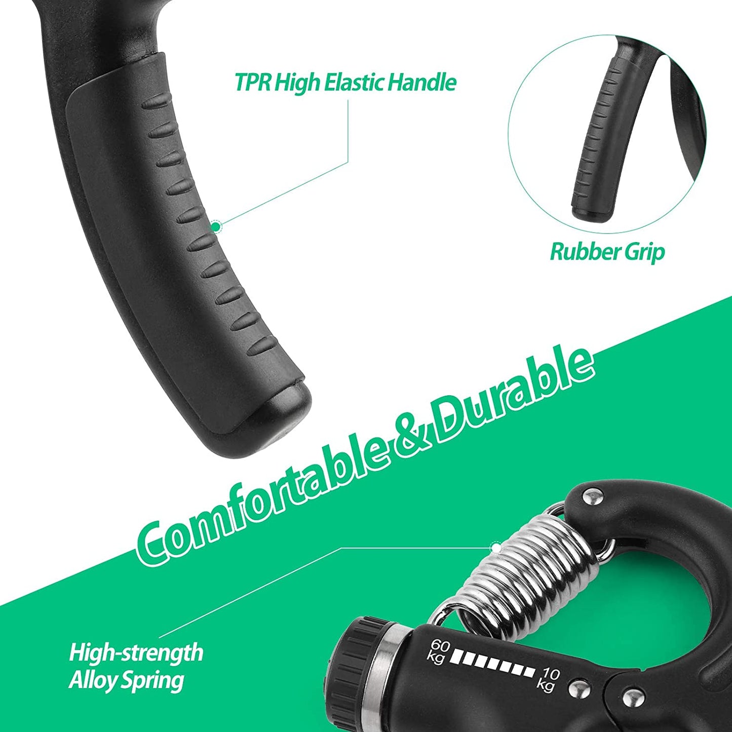 Grip Strength Trainer Adjustable Resistance 22-132Lbs (10-60Kg)