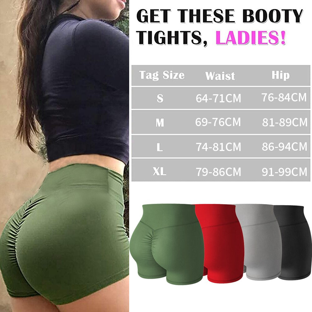 Women High Waist Workout Gym Shorts