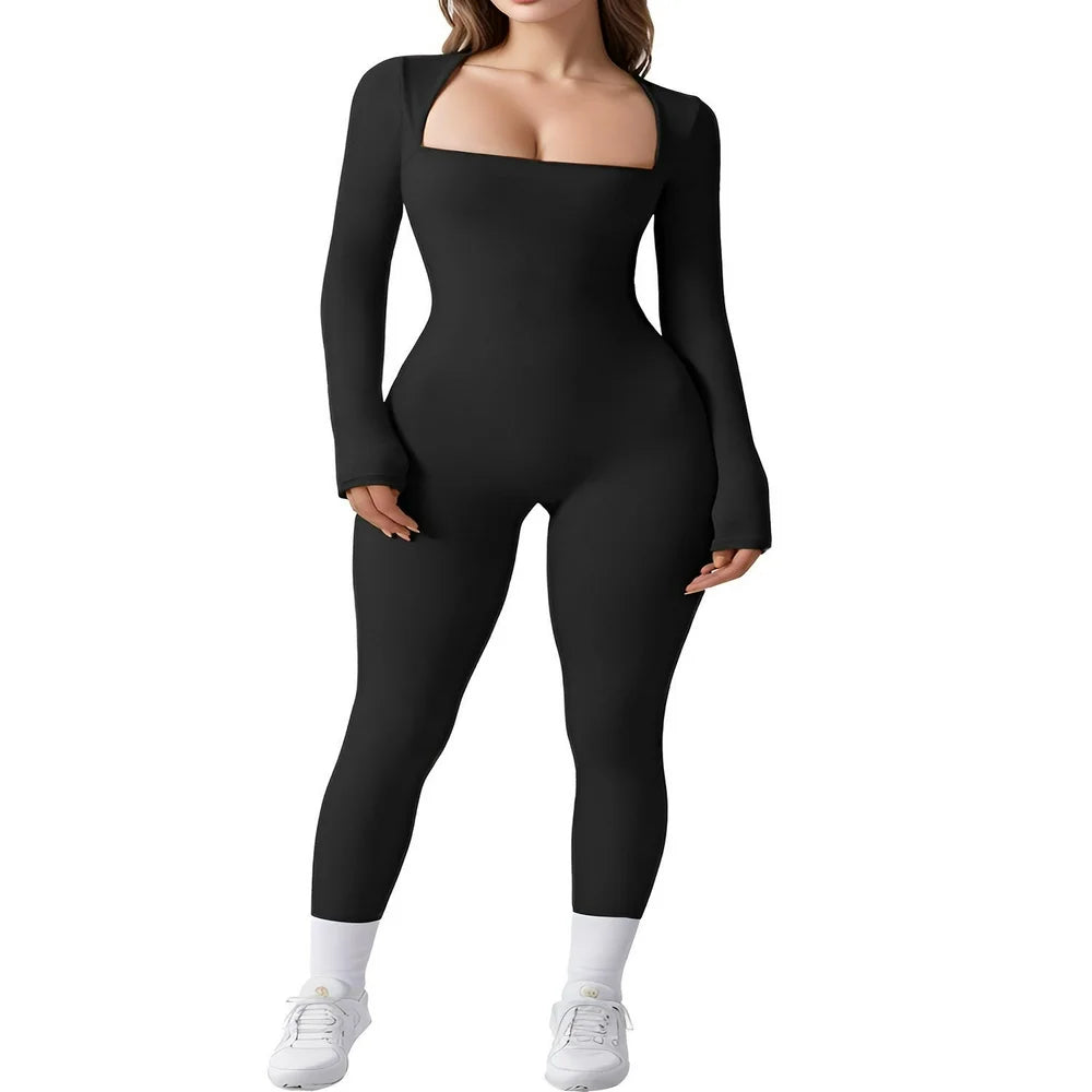  Long Sleeve Yoga Jumpsuits Workout 