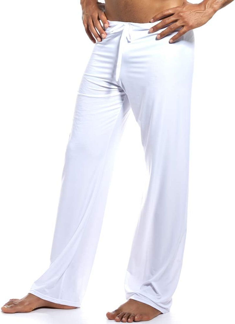 Men Soft Ice Silk Long Yoga Pants 