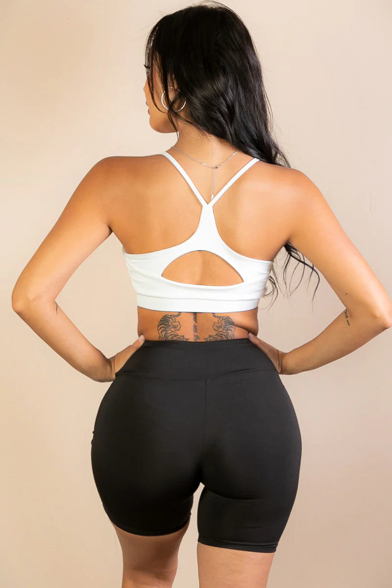 Racerback Cutout Sports Bra