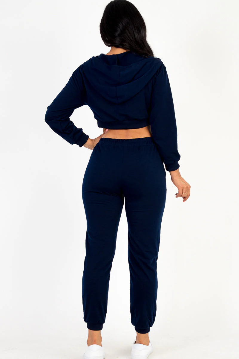 French Terry Half Zip Hoodie and Joggers Set