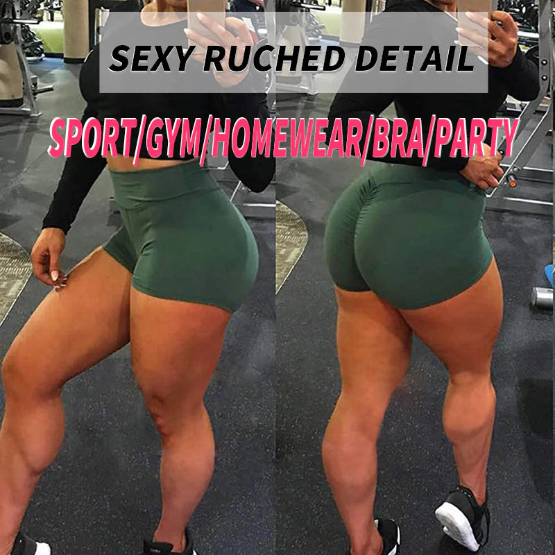 Women High Waist Workout Gym Shorts 