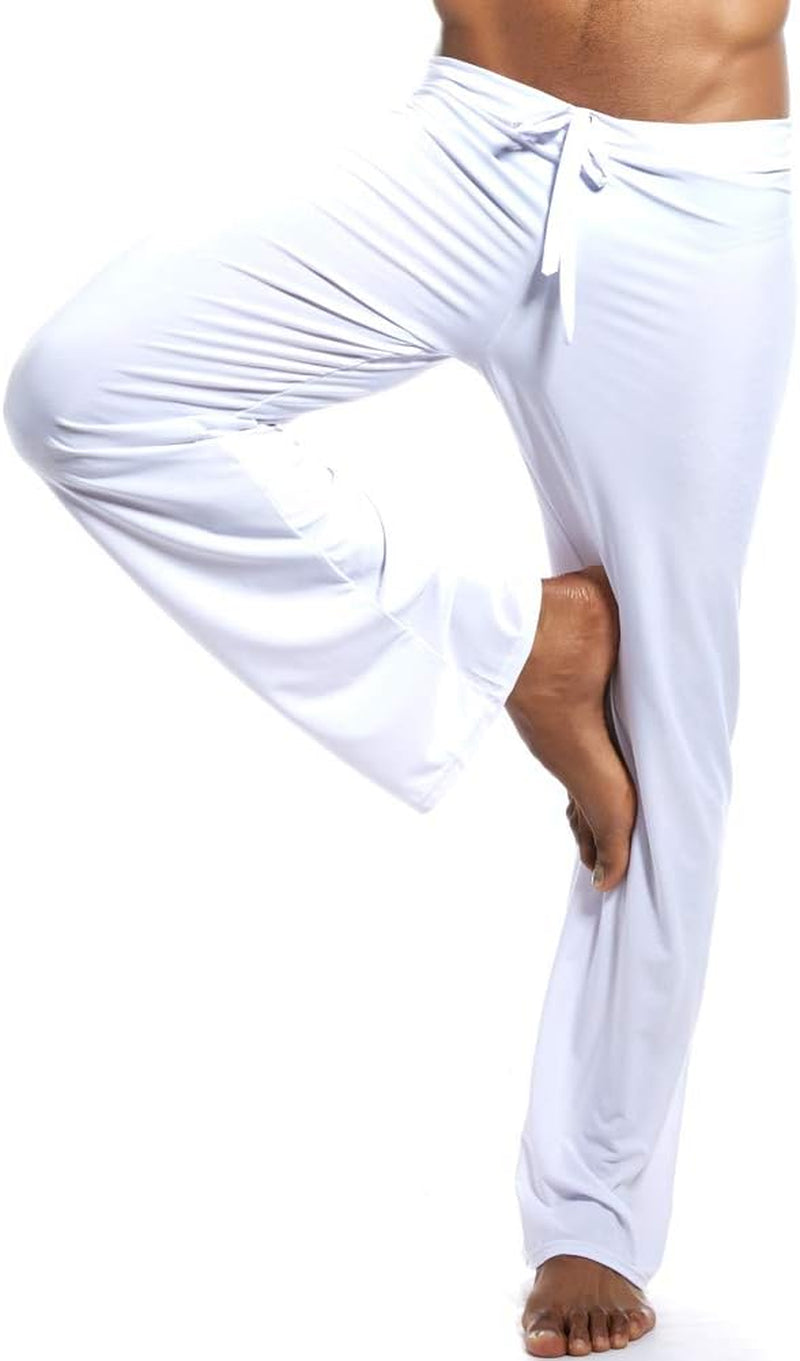 Men Soft Ice Silk Long Yoga Pants 