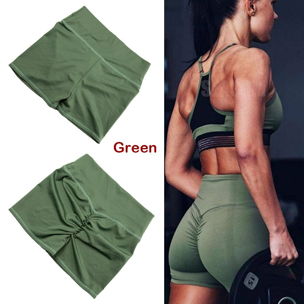 Women High Waist Workout Gym Shorts 