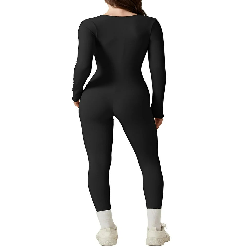  Long Sleeve Yoga Jumpsuits Workout 