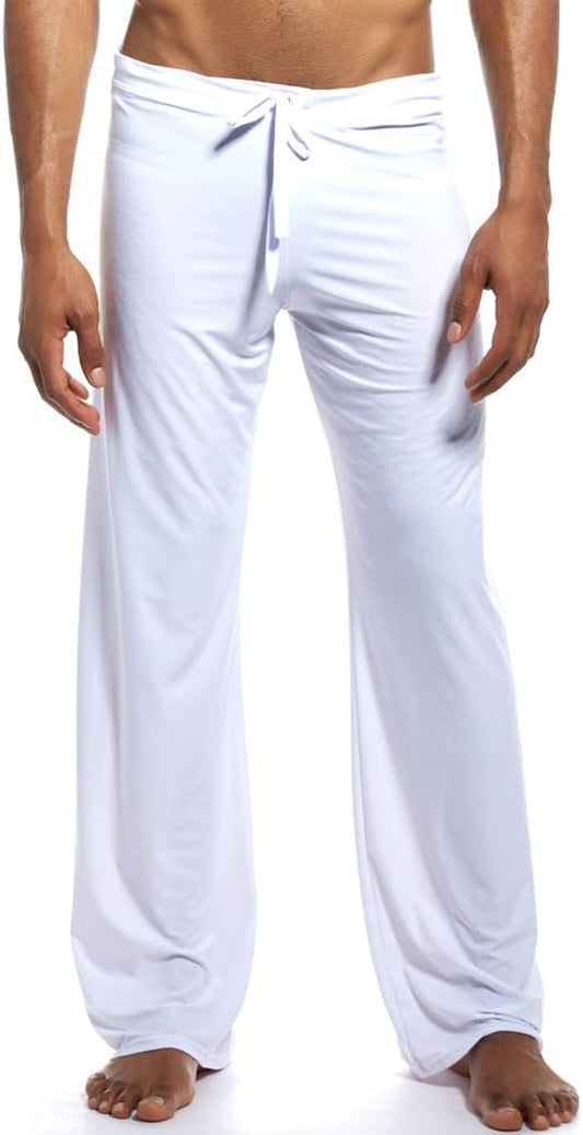 Men Soft Ice Silk Long Yoga Pants 