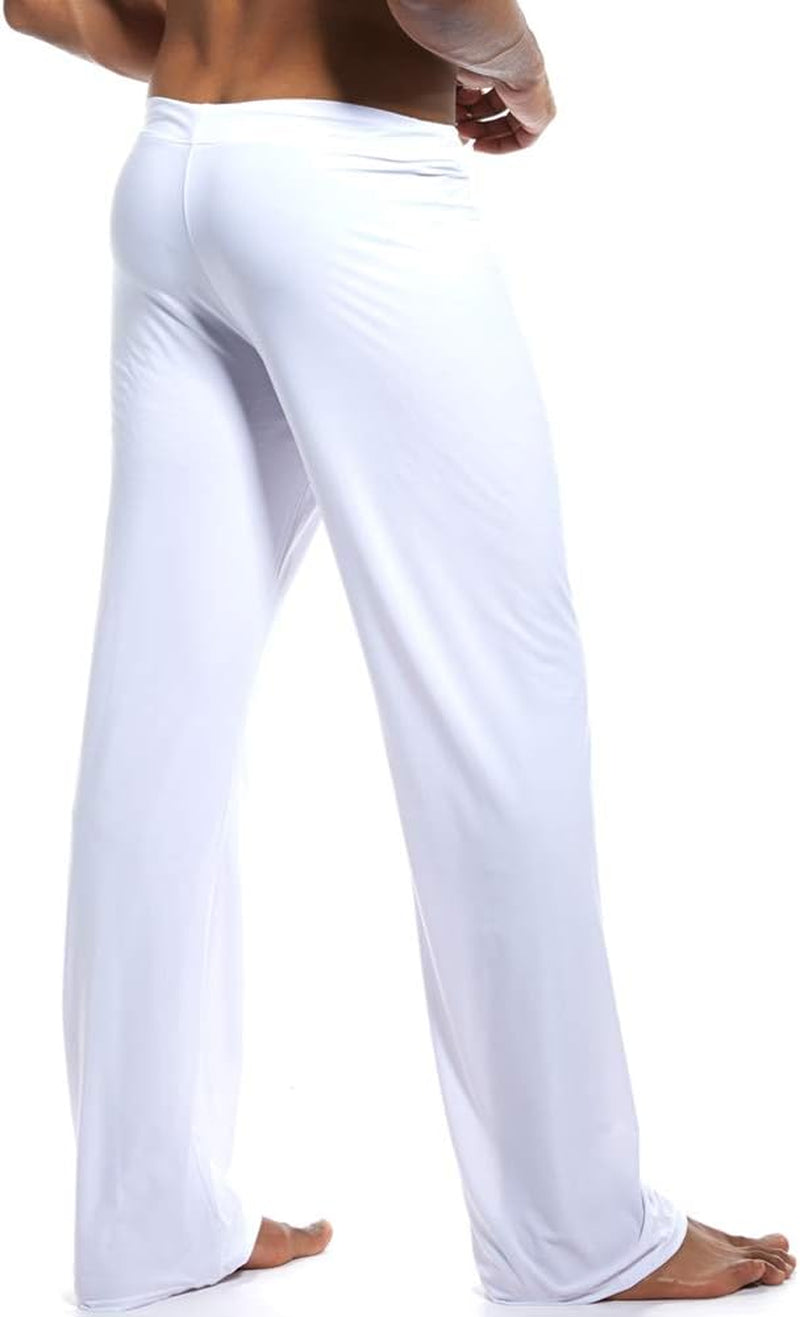 Men Soft Ice Silk Long Yoga Pants 