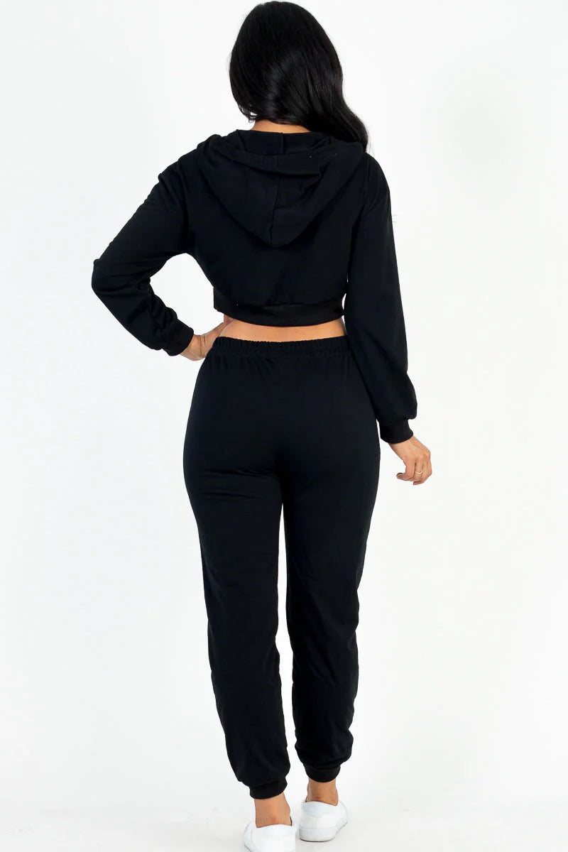 French Terry Half Zip Hoodie and Joggers Set