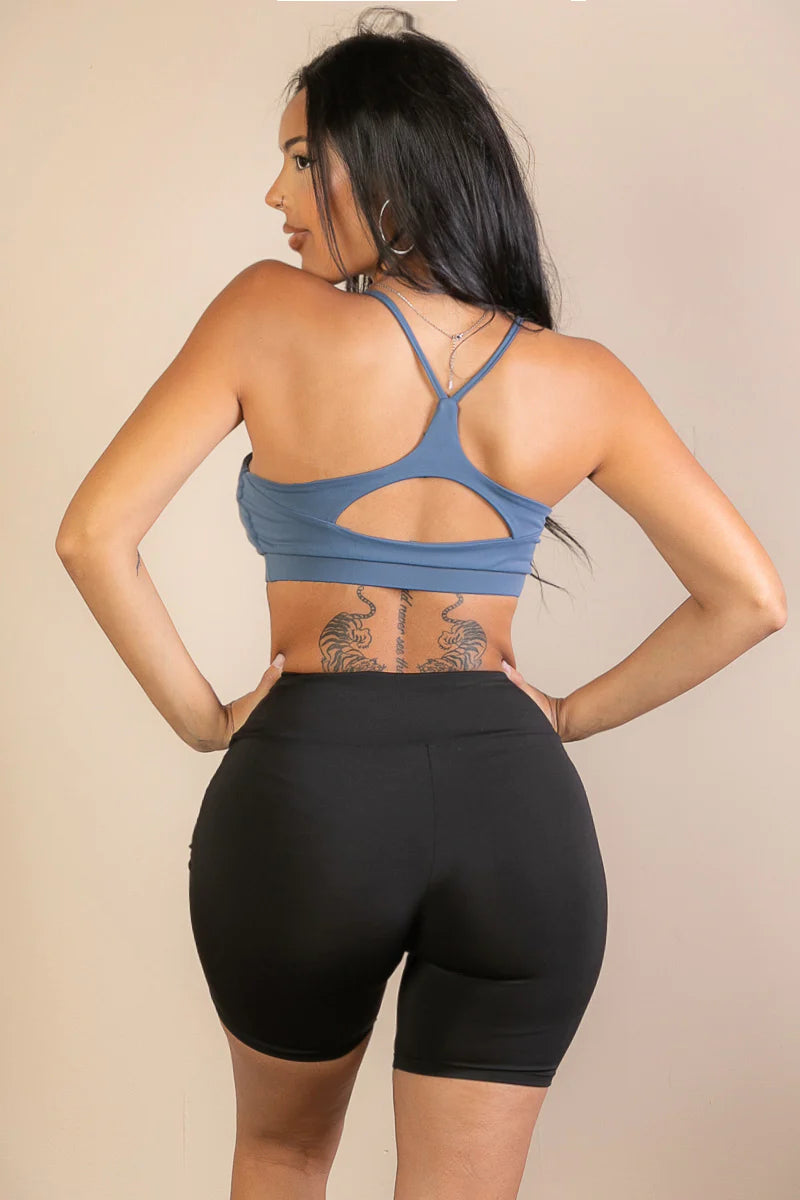 Racerback Cutout Sports Bra