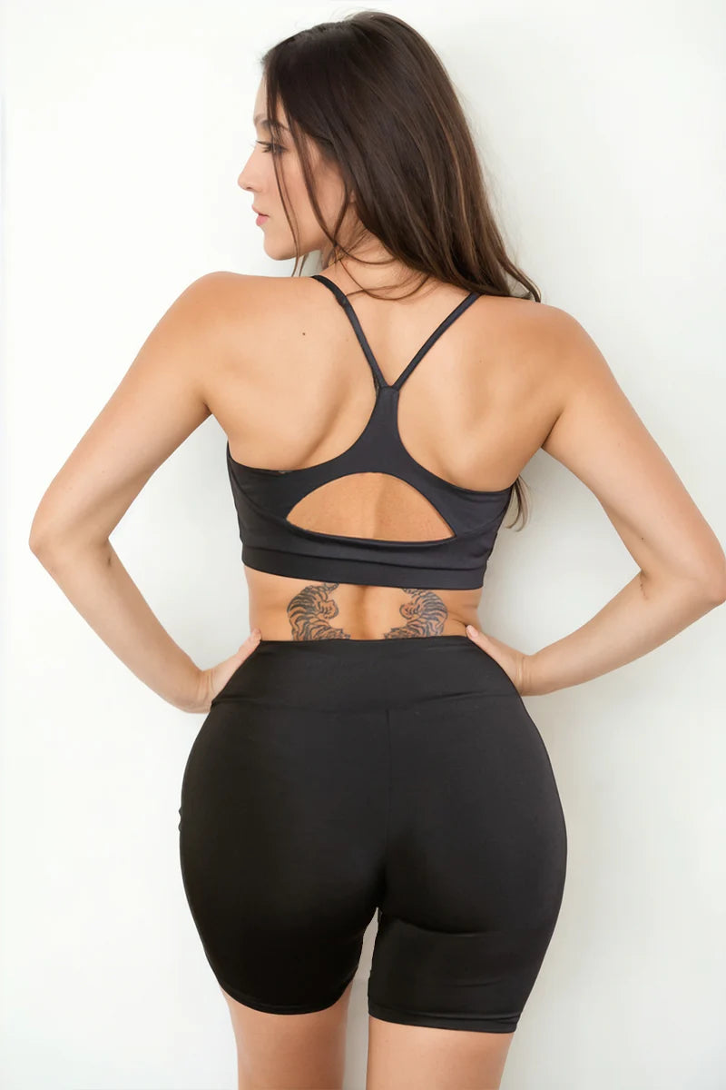 Racerback Cutout Sports Bra