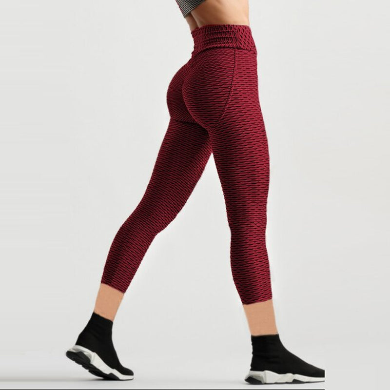 Sexy Butt Slim Cropped Pants Indoor Sports Workout Leggings Female